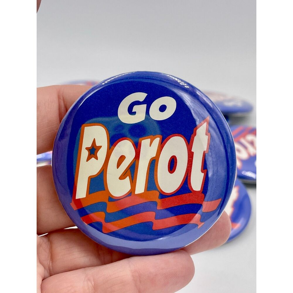 Lot of Vintage Ross Perot Campaign Buttons "Go Perot" 1992 Political Memorabilia